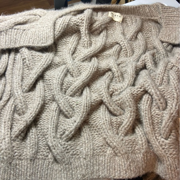 Mirth Cortina Baby Alpaca Blend Chunky Knit Cardigan Camel Beige Fuzzy S Small - Picture 11 of 14